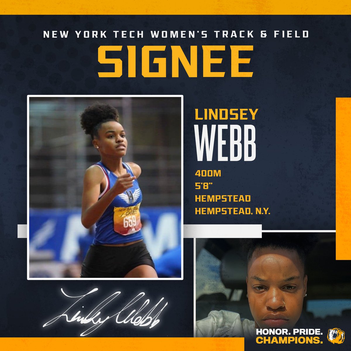 Welcome to @NYITXC, Lindsey! 

#HonorPrideChampions