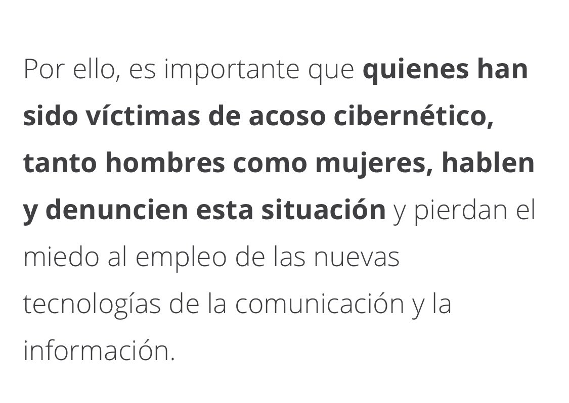 No se dejen!
El acoso Cibernético existe y se denuncia!!! 
Que es acoso cibernético?
1. Insultos electrónicos
2. Hostigamiento 
3. Denigración
4. Suplantación 
5. Sonsacamiento
6. Exclusión 
7. Ciberpersecución 
8. Happy slapping