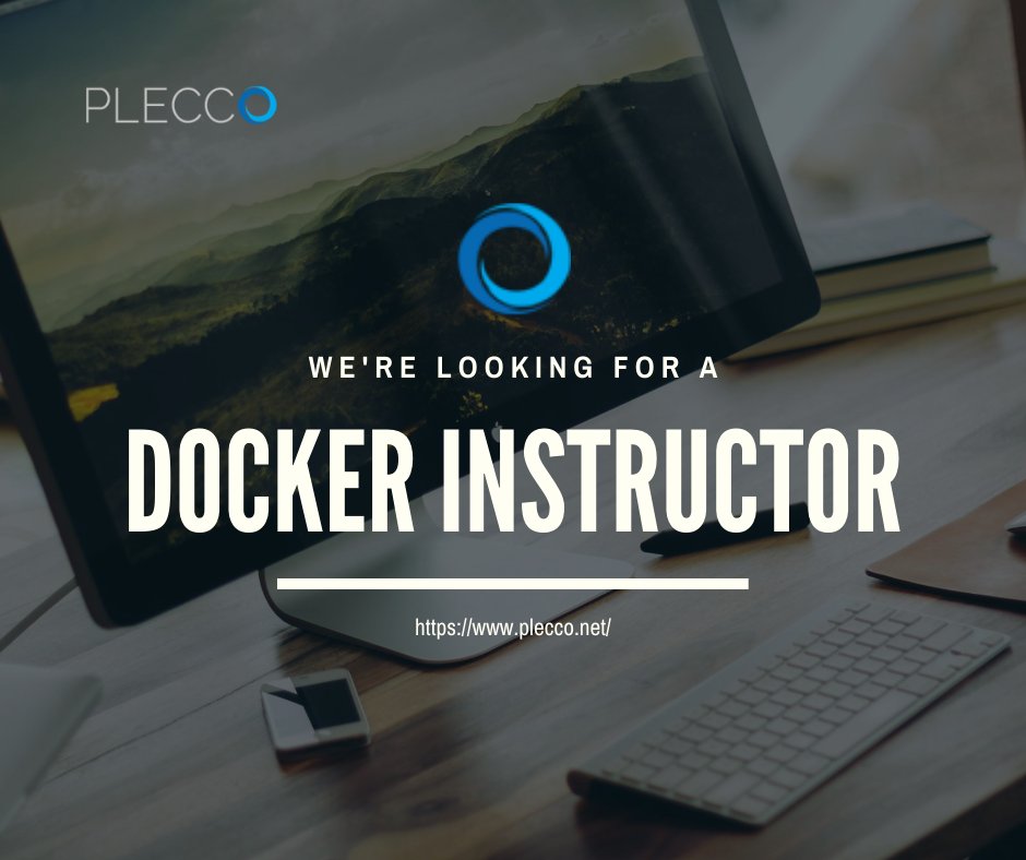 PleccoTech's tweet photo. PLECCO Technologies is currently looking for a Docker Instructor.
If interested, please apply by sending a resume to jobs@plecco.net https://t.co/1j3OYqbwcv