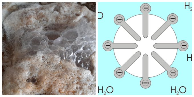 La espuma que se forma al cocinar algunos guisos está formada por proteínas y grasas que se unen entre sí, atrapando aire en su interior (sus moléculas tienen una parte afín al agua y otra que la repele). Conviene retirar para evitar mal aspecto y mal sabor  #gominolasdepeseta