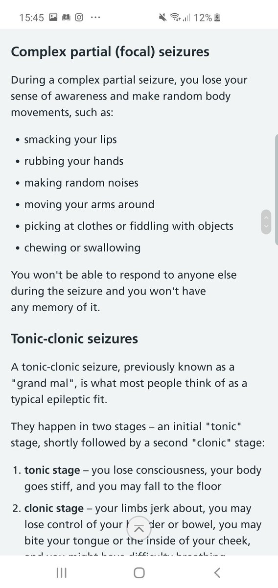 Thirdly; what does a Seizure look like?Seizures come in a WIDE variety.Here is all the different types explained properly and medically by the NHS: