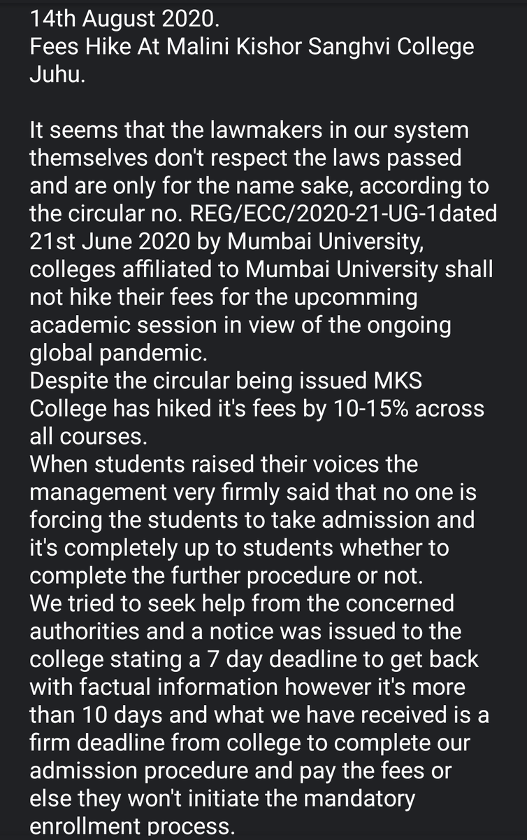 hari6301's tweet photo. A humble request to @narendramodi @PMOIndia &amp; concerned lawmakers to introduce a central and speedy students issue redressal under NEP so that other students don't face the problems we are facing. We literally received no help from anyone. https://t.co/M1XJZpTOdu