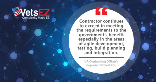 VeteransEZ's tweet photo. We love receiving #feedback that the services we provide to @DeptVetAffairs through our Transformation Twenty-One Total Technology Next Generation (#T4NG) IDIQ contract exceed expectations. We enjoy helping the #VA enhance the lives and healthcare of #veterans and their families. https://t.co/LDaX9KchC3