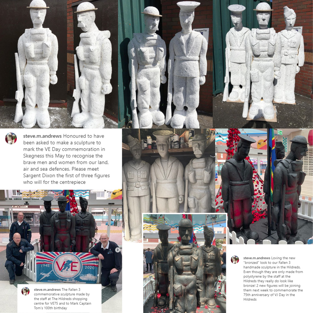 InsulationCorp's tweet photo. Our friend Steve at @HildredsSCSkeg is always creating something awesome out of #EPSfoam. One of his latest creations honored their #military heroes and allies with beautiful "bronze" statues. We love Steve's unique style and zest for foam carving! Happy #FunWithFoam Friday! https://t.co/Y3RnERUEJG