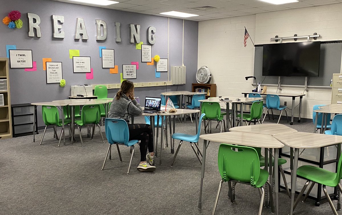Aaronmarcin's tweet photo. We are only missing one part of our classrooms and we are excited to welcome students back virtually on Monday! https://t.co/ae7ExJ30Sf