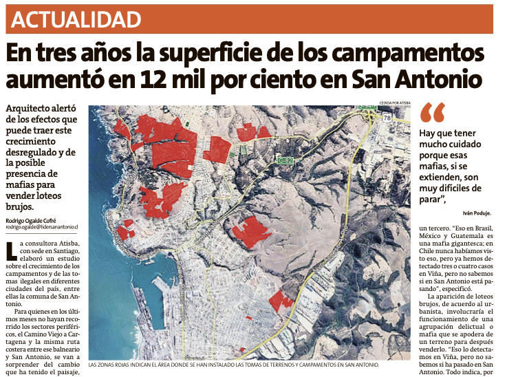 El crecimiento de los campamentos se está volviendo realmente dramático. Prioridad número 1  en materia de política pública ya que son la máxima expresión de la precariedad <a href="/TECHOChile/">TECHO-Chile</a> <a href="/Minvu/">MINVU - Chile</a> <a href="/Atisba_Urb/">Atisba</a> 
lidersanantonio.cl/impresa/2020/0…