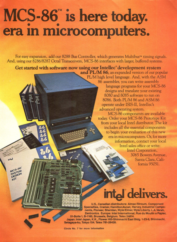 "The Age of the 8086 has arrived." here is Intel's glorious three-page ad announcing the 8086 in July 1978. the one time that a marketing superlative was actually true!i actually have the SDK-86 board in the last picture, see my previous tweets about it  https://twitter.com/TubeTimeUS/status/1005233479112581120