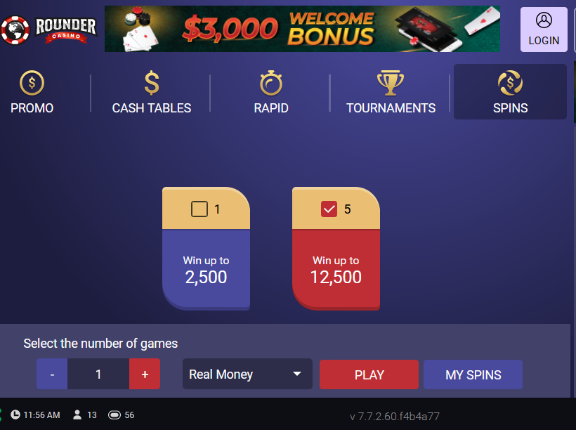 RounderCasino's tweet image. Spins are live! 🎰

🚨  Win up to $2,500 for $1 😲

Play Now: play.roundercasino.com 

#poker #pokeronline #pokerjackpot #spins #jackpot