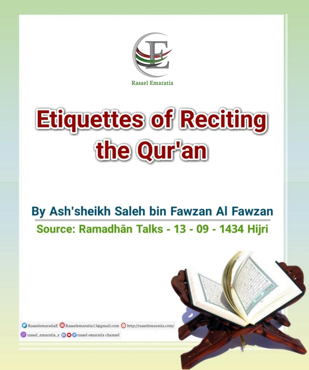 *🍃 ·· #Etiquettes of Reciting the #Quran |*

🖋 By Ash'sheikh Saleh bin #Fawzan Al_Fawzan
 
📑⬇️ ( pdf ):
bit.ly/2Y2fp7J

-----------
#Islam #Sunnah #HolyQuran