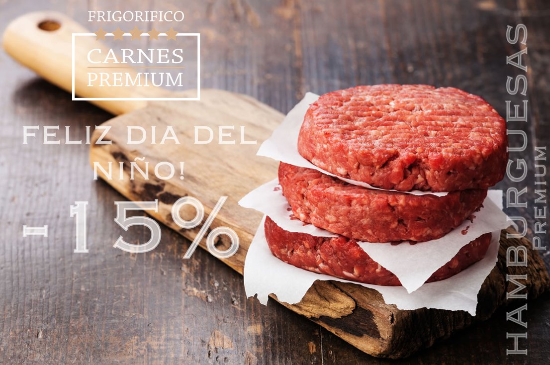 PremiumCarnes's tweet photo. Aprovecha para este fin de semana un 15% de descuento en hamburguesas Premium y regalale a los pequeños de la casa lo mejor de la carne...!!! https://t.co/GywBATwEuX