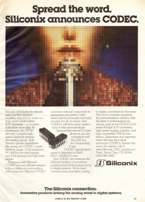 an early voice codec chipset. nice pixel art too!