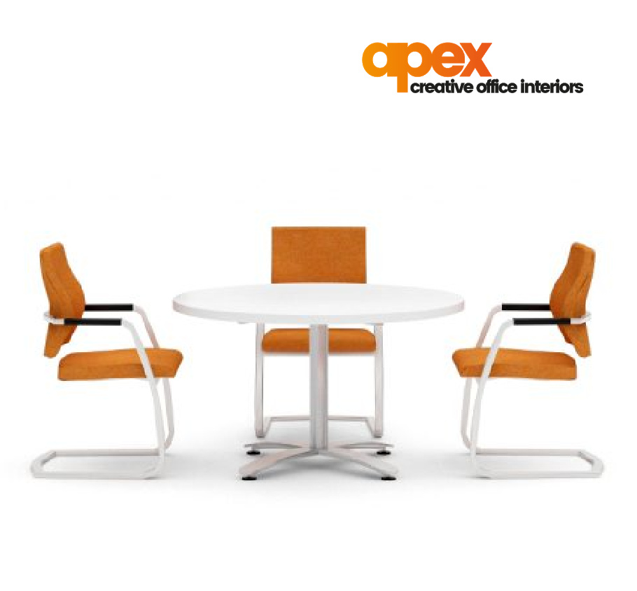 ApexOfficeLuton's tweet photo. Circular meeting table with square edge profile, combines style with practicality. Supportive, strong and designed to complement a variety of different environments, this modern table is an elegant addition to any meeting or conference workspace #officetables #officeinteriors https://t.co/pn3FP0TZGB