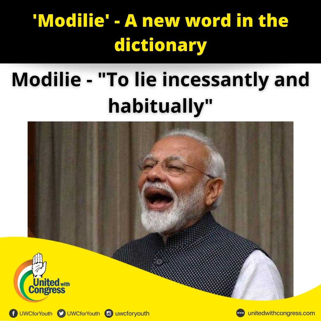 UWCforYouth's tweet image. MODILIE, a new word in the dictionary. 

&quot;Tomorrow, it&apos;s gonna rain modilies from the Red fort&quot;

#modilie #modilies #unitedwithcongress #IndependenceDayIndia