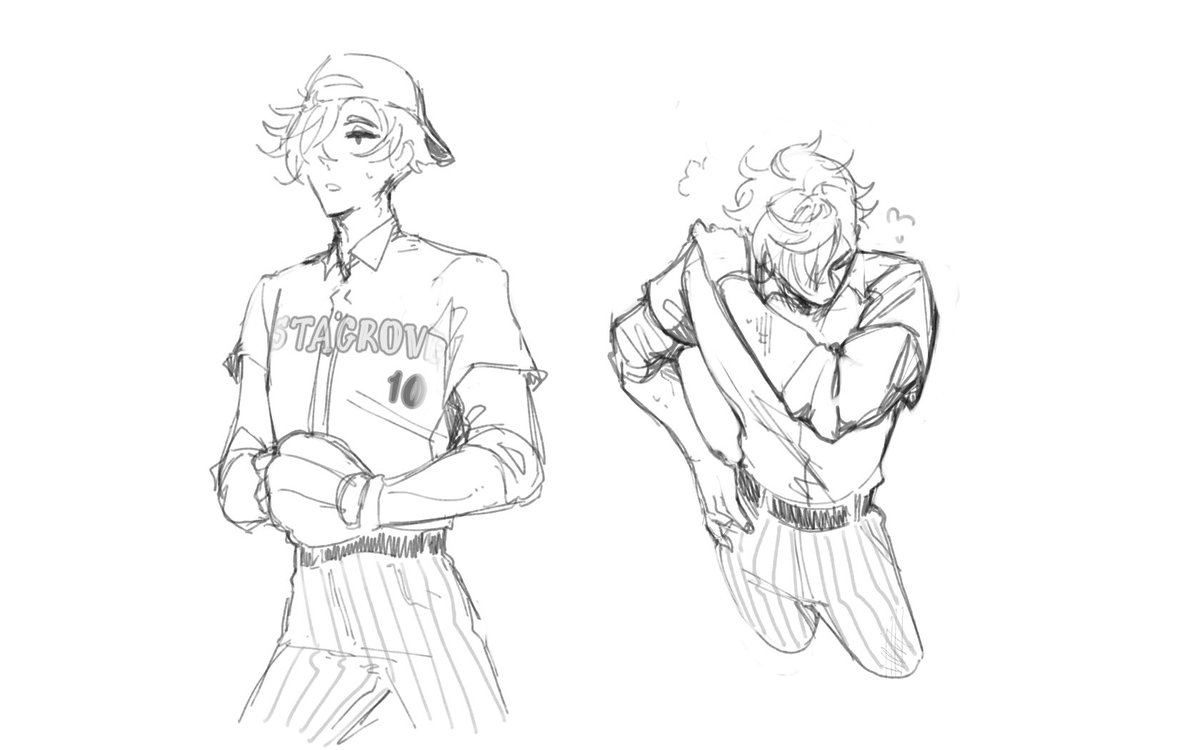 friend wanted one of my twst ocs in a baseball uniform soooo ?⚾️ 