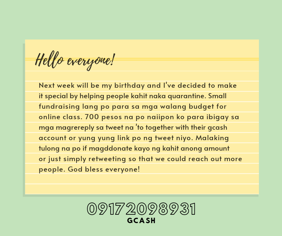 mayoroaa's tweet photo. "You don't have to be rich to help. A little goes a long way."

Retweet and reply lang po kayo sa tweet maraming salamat po!

#PisoParaSaOnlineClass 
#PisoParaSaEdukasyon 
#PisoParaSaPangarap 
#PisoParaSaTuition
#PisoParaSaPamilya https://t.co/sil0KRZUqm