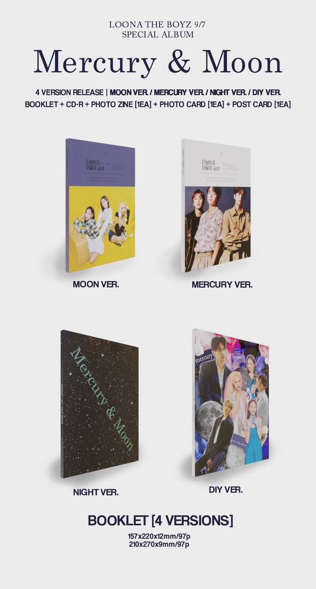 이달의 소녀 더보이즈 9/7 (LOONA THE BOYZ 9/7)Special Album: “Mercury & Moon” Album Contents Preview