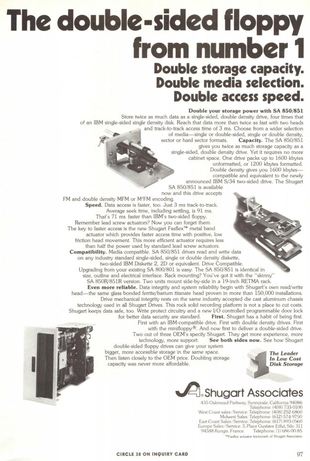 this Shugart ad has some nice photos of the floppy drive head mechanism.