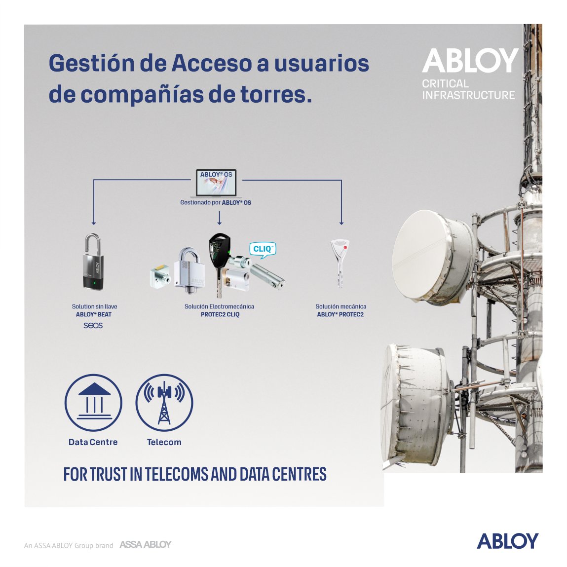 Gestión de Acceso a usuarios de compañías de torres.

Con tantos sitios, la tarea más importante desde el punto de vista de la seguridad es proporcionar acceso en tiempo real a las personas correctas  y poder monitorear todas las acciones remotamente.
 abloy.com