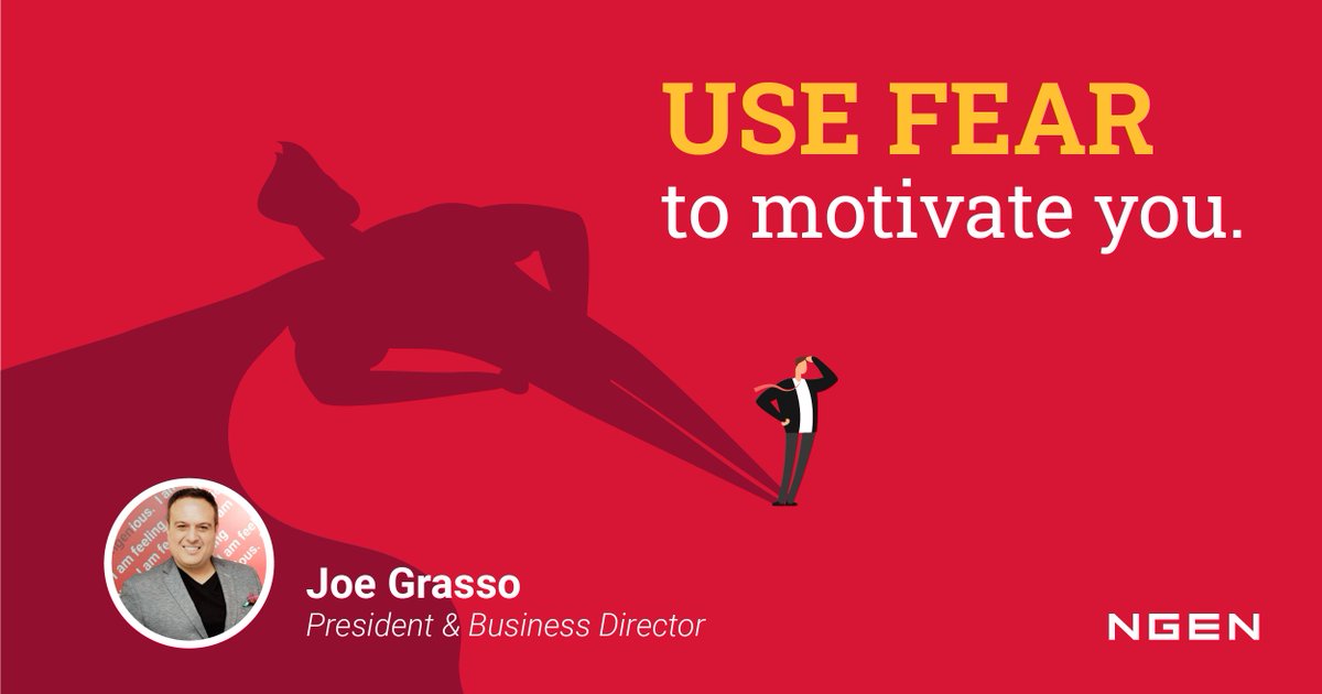 NGENagency's tweet photo. This #qotd from our visionary founder, Joe Grasso, is the perfect #FridayFeeling to help guide us through the weekend and into the next work week. Fear of the unknown is a driving force to seize each opportunity like it’s the last. https://t.co/n7x4kqvVCK