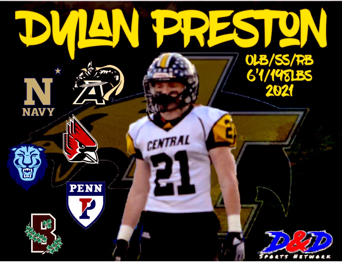 Johnson Central OLB/SS Dylan Preston has blew up this off-season, his speed &amp; athleticism at his size has had recruiters foaming out the mouth at the possibility of landing the State Champion linebacker. As you can see from his offer list, he takes his class work serious too!!