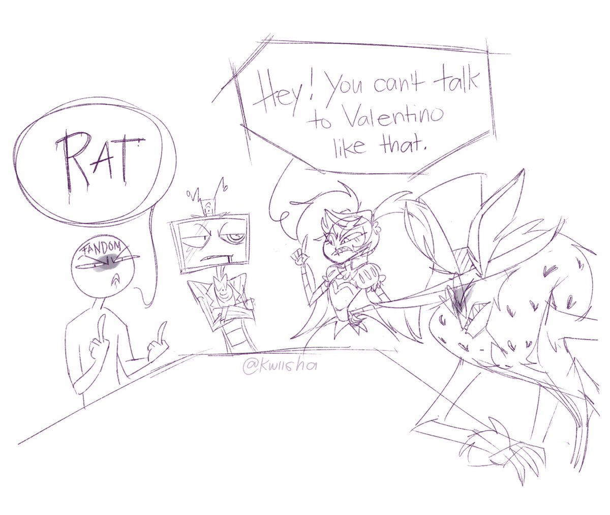 Don't bully Valentino guys
He's sensitive

#hazbinhotel #hazbinhotelvalentino #hazbinhotelvelvet #hazbinhotelvox 