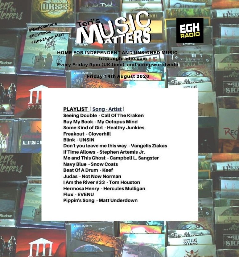 ∞ TODAY 9pm BST ∞
Tune in to @EGHRadio enjoy the fresh unique sound on Teri's #MusicMatters #ListenHere 
🎧eghradio.com/player_stream/
feat
@snowcoats @KEEFMusicUK @now_norman @tomhoustonmusic #HerculesMulligan @Evenumusic @matt_mumusic
#NewMusicAlert
Info: facebook.com/MusicMattersWi…