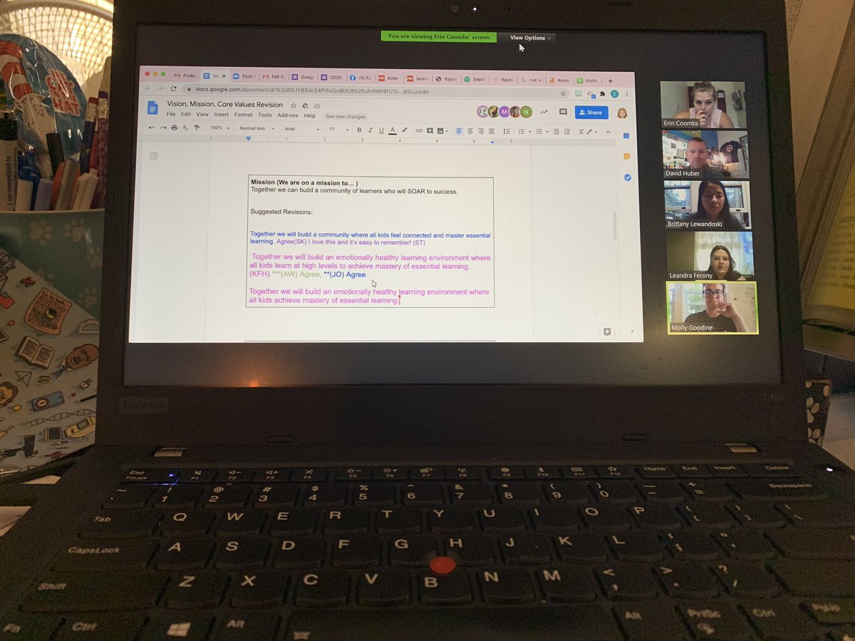 Proud to be part of an amazing guiding coalition. We are ready to present our revised mission, vision and core values to our #sssct staff. 

We really needed to breathe some life into these so they can guide our actions.