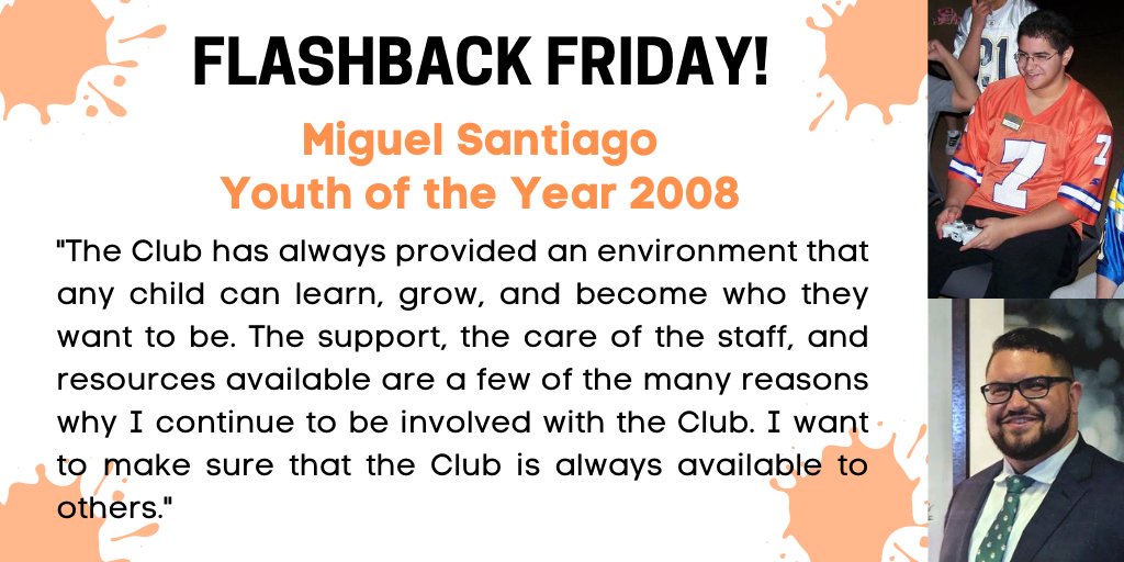 BGCWoburn's tweet photo. For #FlashbackFriday today, we are shining the spotlight on Miguel Santiago, our 2008 Youth of the Year! Miguel grew up attending the Club and now gives his time to serve on our Board of Directors. Donate today to help us help more kids like Miguel: https://t.co/FrbLyDDgb6 https://t.co/VMAlqaVUlt