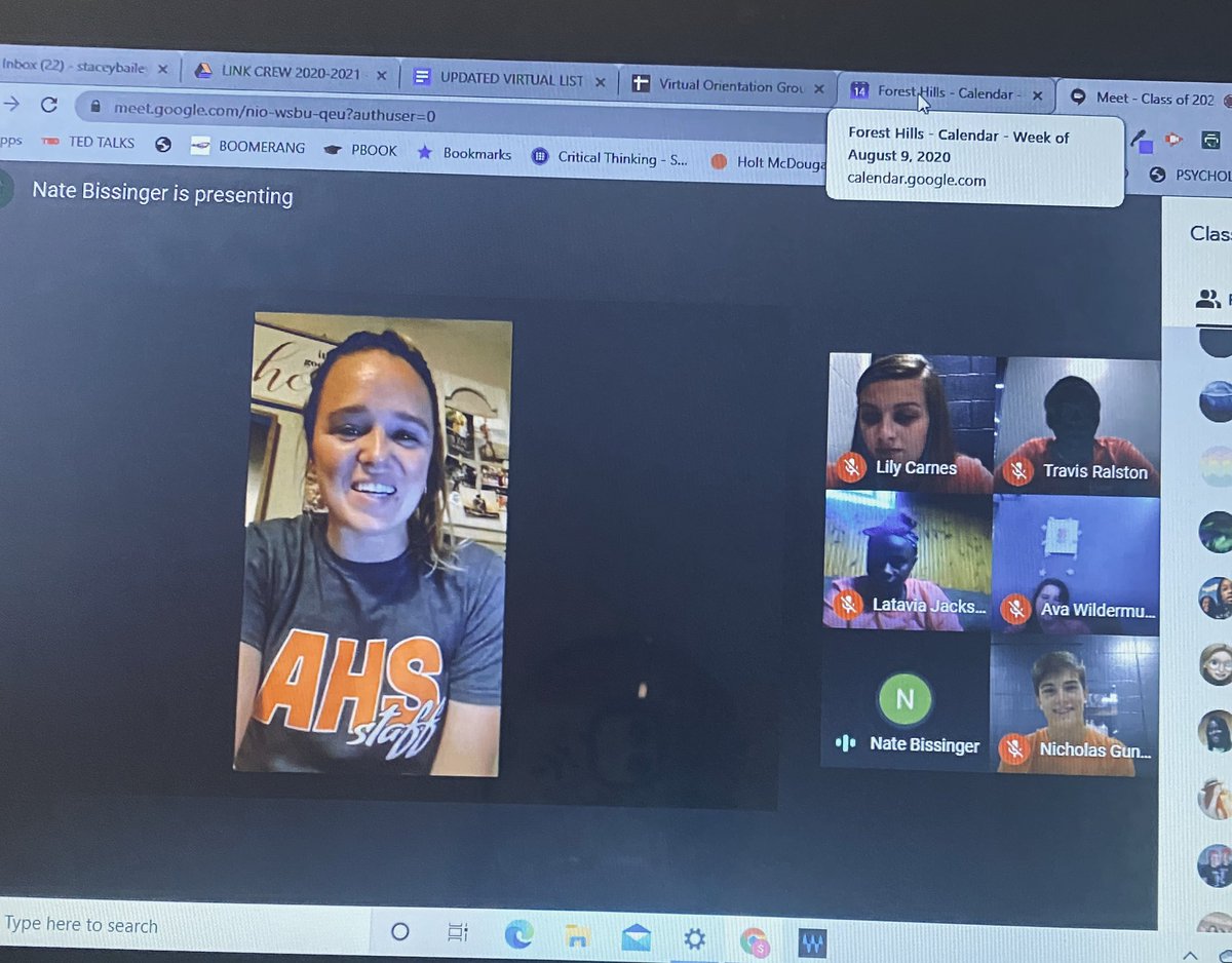 AHSLinkCrew's tweet photo. @BoomerangPrjct This VIRTUAL LINK CREW team crushed their session this morning! Also thanks to the teachers who helped with our Welcome Video! We see you @CoachOlson11 #AHSisFamily #TOTALSUPPORT https://t.co/OPWpaX7iYK