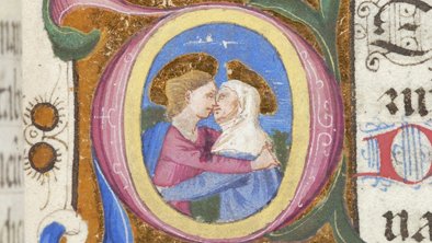 Everyone loves gal pals! Just women being friends! Here's a thread of medieval illustrations of the Virgin Mary and Elizabeth that suggest that they were gay for each other. (Morgan Library, MS M361, f. 033r)  #MedievalTwitter