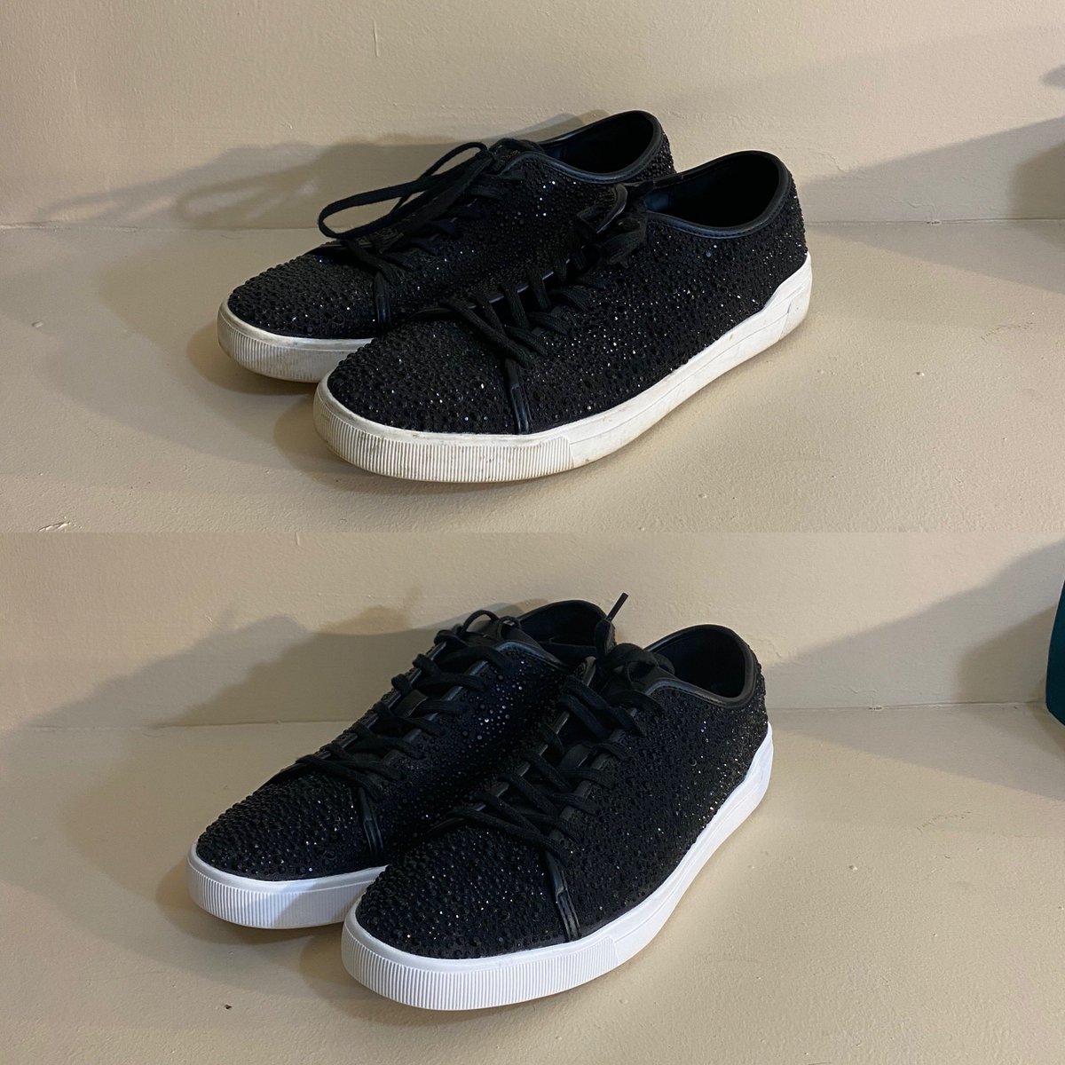 Kickssalvation's tweet photo. Aldo shoes 🔲 brought back and now ready to style ✅. A Deep Clean & Sole work service was done to reverse the yellowing and whiten the shoes. Can you tell the difference? #Kickssalvation👟 #Soleswap #deepclean #Shoeclean #laceclean #DMV #soledeoxidizer #kicks4kicks #kicks0l0gy https://t.co/bSsoILgOMJ