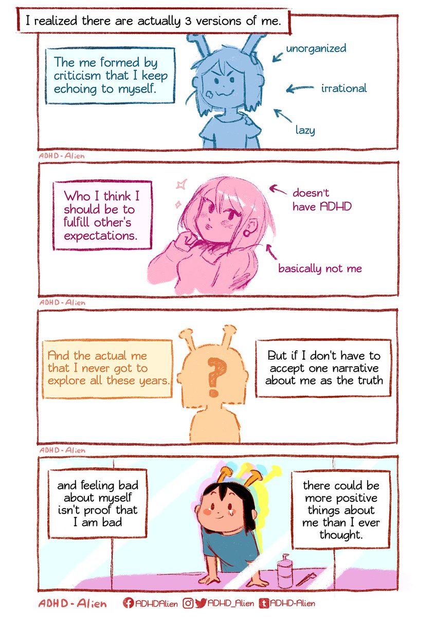 ADHD makes it really hard for me to form an identity. Things I thought I love are hard for me to start, and I keep doing things I wish I wouldn't.