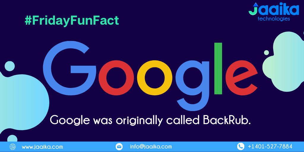 JaaikaT's tweet image. Did you know? Hit LIKE or, COMMENT #technologyandbusiness #business #technology #teamjaaika #Branding #website #services #softwareconsultation #support #marketing #mobileapp #applications #SEO  #CMS #jaaikafridayfunfacts #fun #facts #funfacts #googlefunfact #Googles