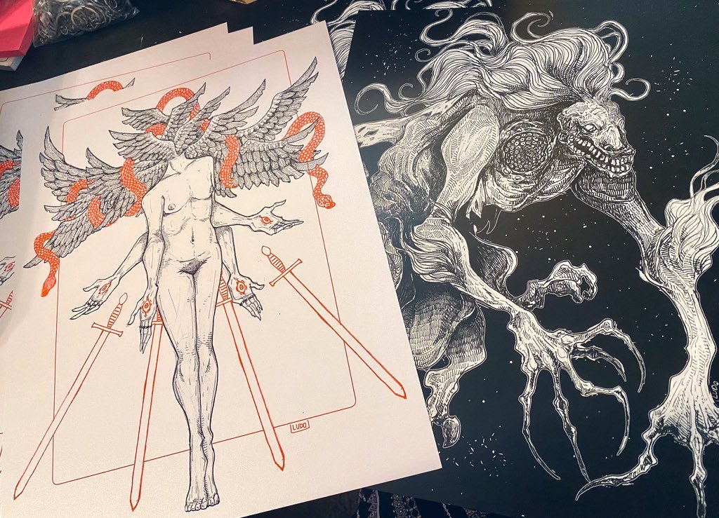 theesnakebitch's tweet photo. 💀A late celebratory hitting 10k giveaway!💀 
I’ll be giving away 3 prints and 6 stickers of your choice, as well as doing a one of a kind Pantone postcard doodle for ya! To enter, you have to be following me &amp; retweet this post! Giveaway ends September 1st! 🖤 https://t.co/iPrMe5RQOa