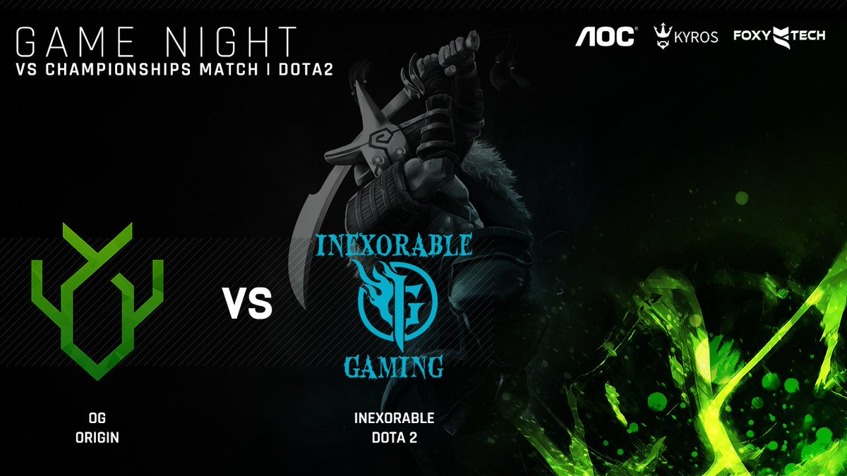 Its our #DOTA2 squads first <a href="/VSGamingWorld/">Telkom VS Gaming</a> Champs game tonight at 7:30SAST! Wishing them GL and lets get that W 🔥🔥🔥

#OMNIUS Origin 🆚 <a href="/Inex_Gaming_/">Inexorable Gaming</a> 

#ZAesports @AocSouth <a href="/Kyros_sa/">Kyros</a> <a href="/Foxytechza/">Foxytech</a>