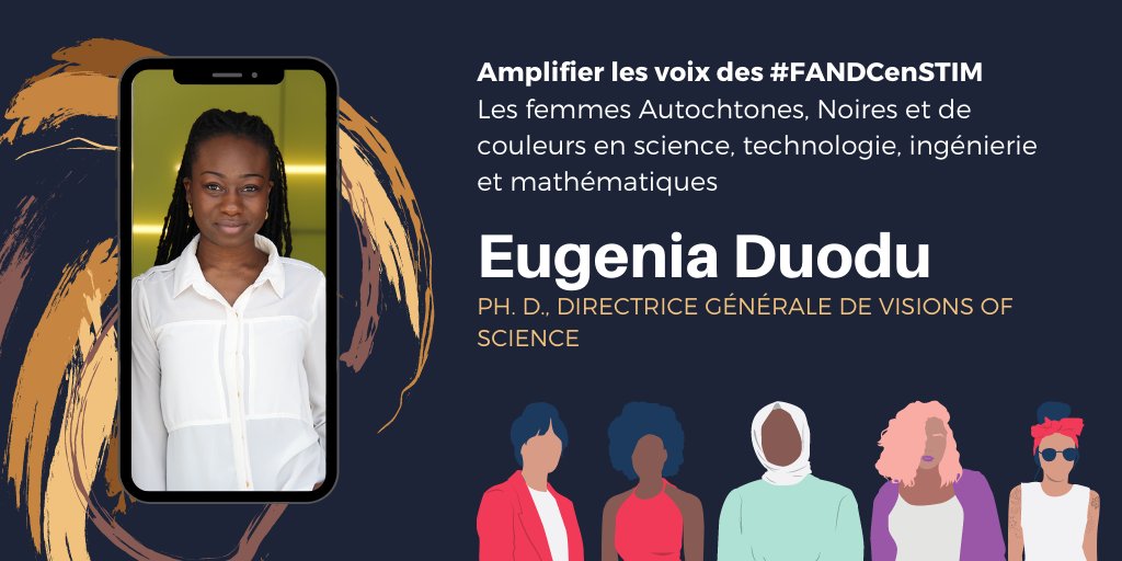 Sarah_Paquet's tweet photo. Pleins feux sur une #FANDCenSTIM : Voici @EugeniaDuodu, présidente de @visionsofsci! Eugenia Duodu détient un doctorat en chimie et se passionne pour l’habilitation des jeunes au moyen de projets stimulants dans le domaine des #STIM. https://t.co/hVcDaqMdbE