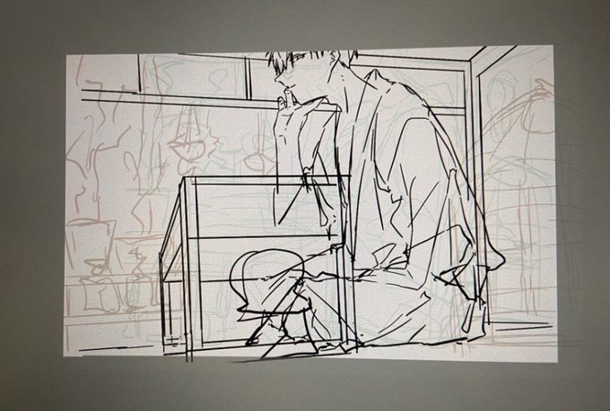 着物のあ〜ここ描きたい〜っていうところと手前に物を置きたい欲がかち合う 