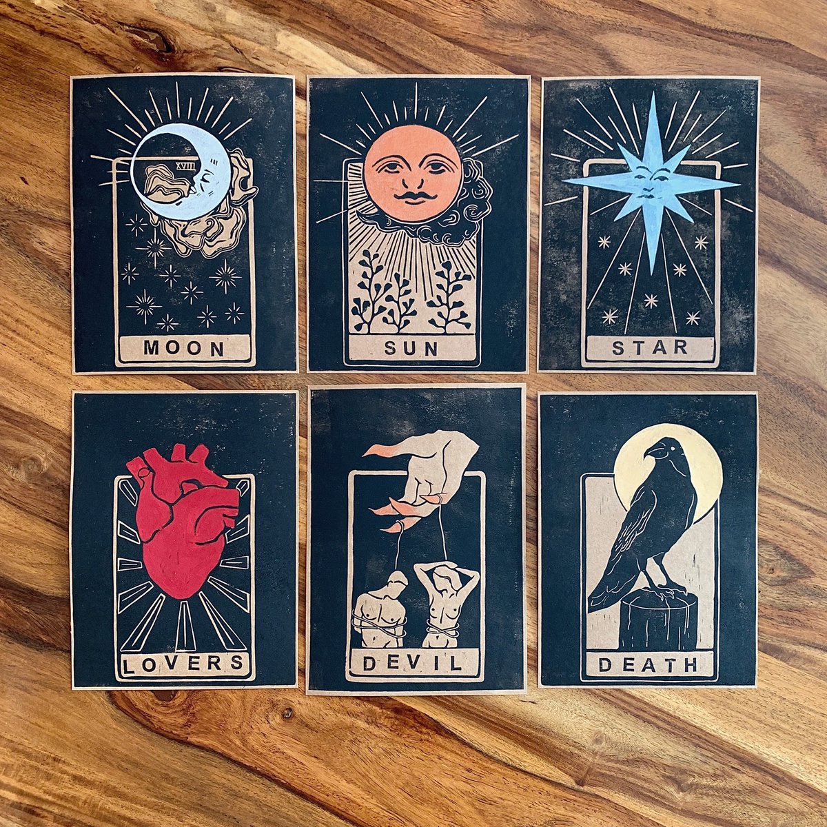 elise_designs's tweet photo. Finished my ‘The Devil’ tarot card design, now I have 6 completed tarot cards! https://t.co/JtmjyVNMtK