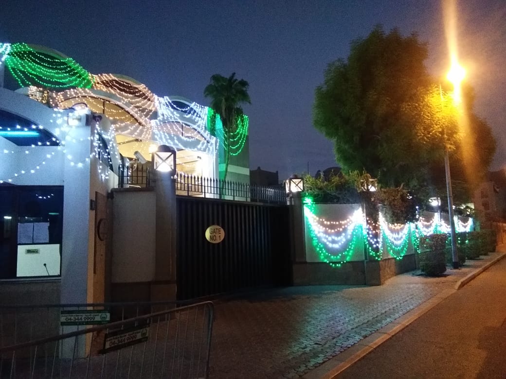 On the eve of 74th Independence Day, Consulate building illuminated with the Indian tricolor.Join us virtually tomorrow for the unfurling of tricolour through our Facebook (@IndianConsulate.Dubai)/ Youtube(India In Dubai) at 0730 Hrs. #AatmaNirbharBharat @IndembAbuDhabi @MEAIndia