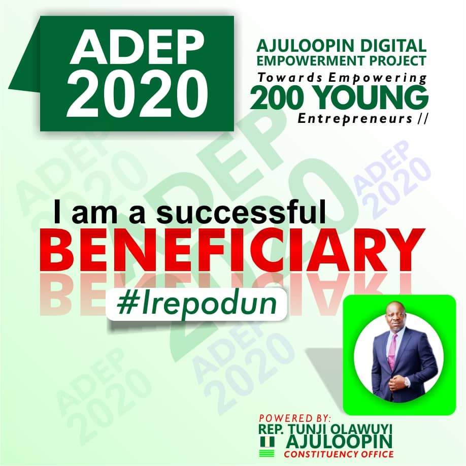 oyebanjimshd's tweet photo. Thank you Hon. @Ajuloopin1
 for this great opportunity. God bless and uphold you, Ameen

@Maxwave1
@AKOGUN2012

#IamAbeneficiaryADEP2020
#AjuloisWorking https://t.co/jCkL6e4k8G