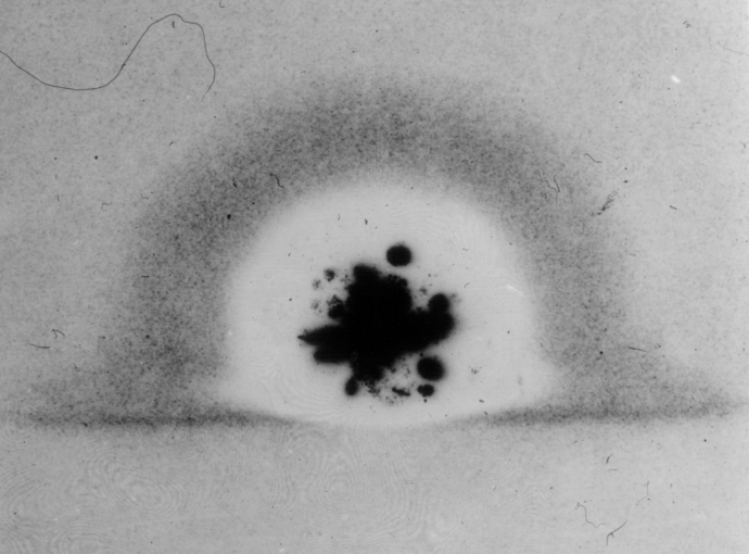 AJBousquet's tweet photo. Shortly after the Hiroshima atomic bombing, the Kodak Company observed spotting &amp; fogging on film that they traced back to contamination of their cardboard containers. J.H. Webb, a Kodak employee, concluded it must have come from a nuclear explosion somewhere in the U.S. (1/4) https://t.co/gNHh7vs2CD