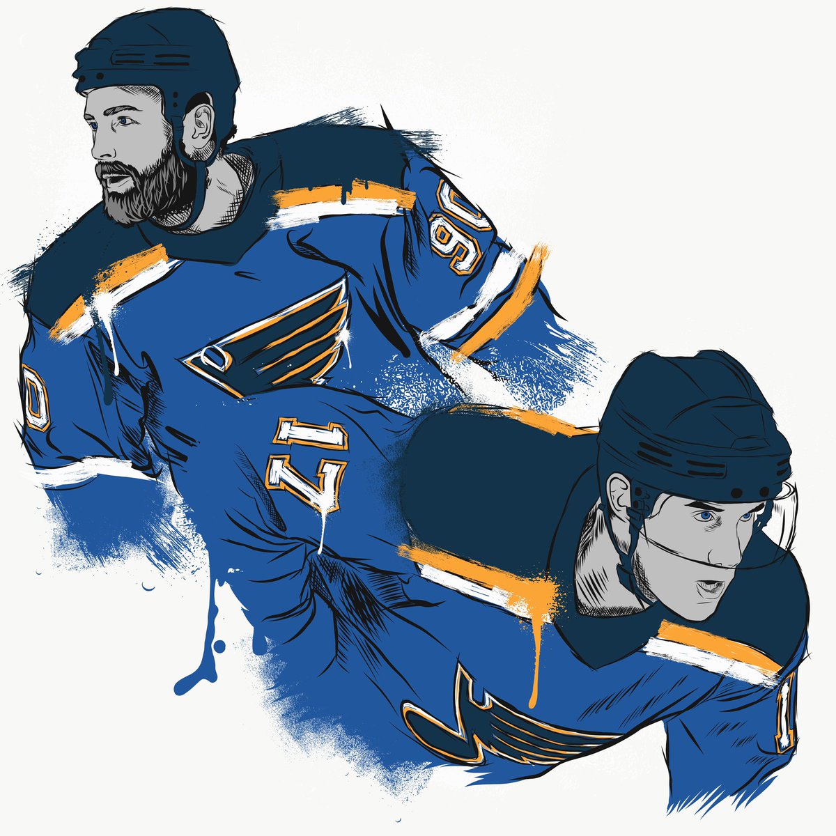 KyleDurell's tweet photo. LETS GO BLUES! #NHLWarmups https://t.co/3H6GPWSnTB