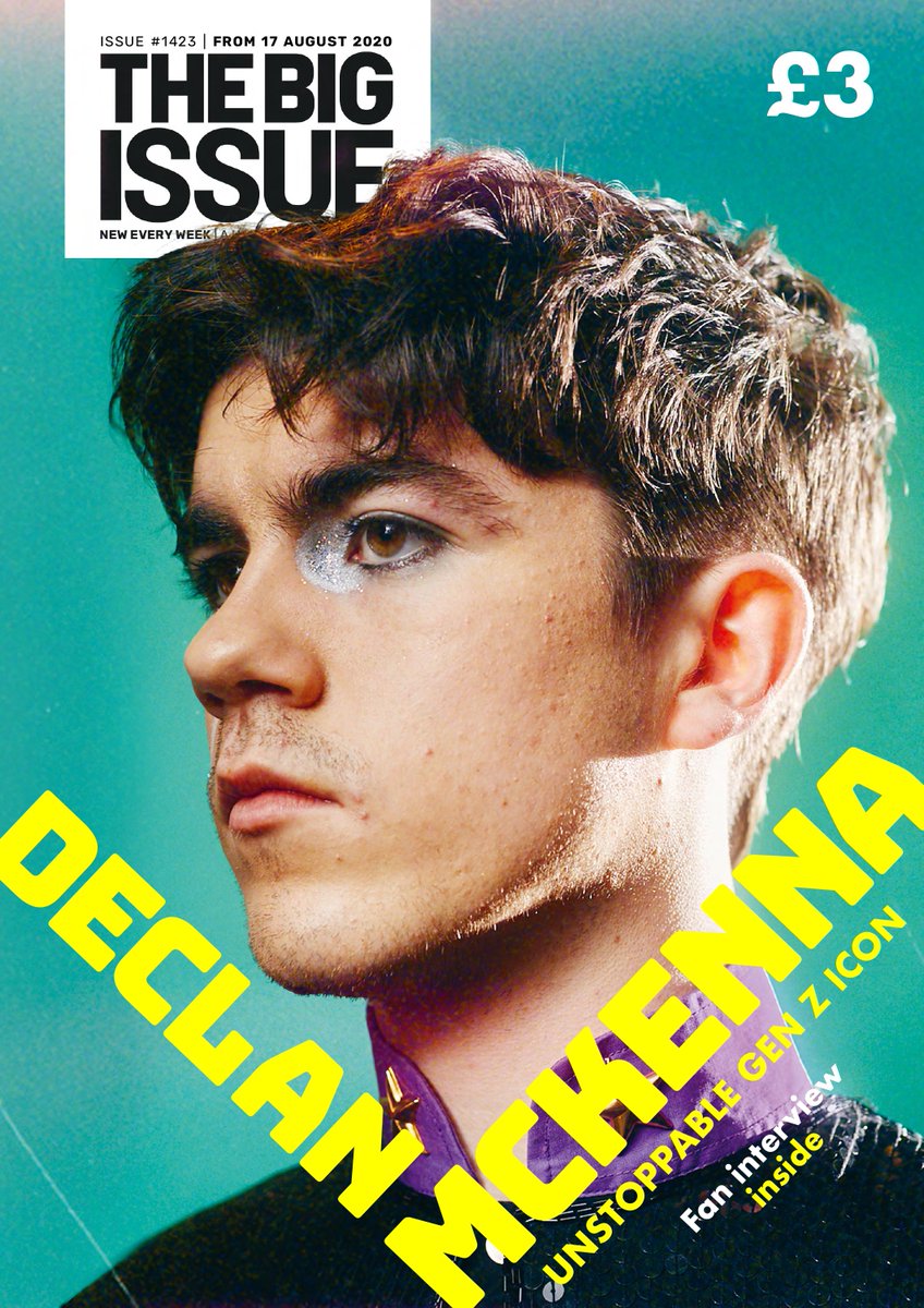 BigIssue's tweet photo. OUT NOW

Singer, songwriter, glittery icon... @DeclanMcKenna is the voice of a new generation – and he's answering your questions in this week's magazine. 

Get a taste here, and visit your local vendor to read the full thing  https://t.co/Ex4Klk54TO https://t.co/sYDK4hEHjE