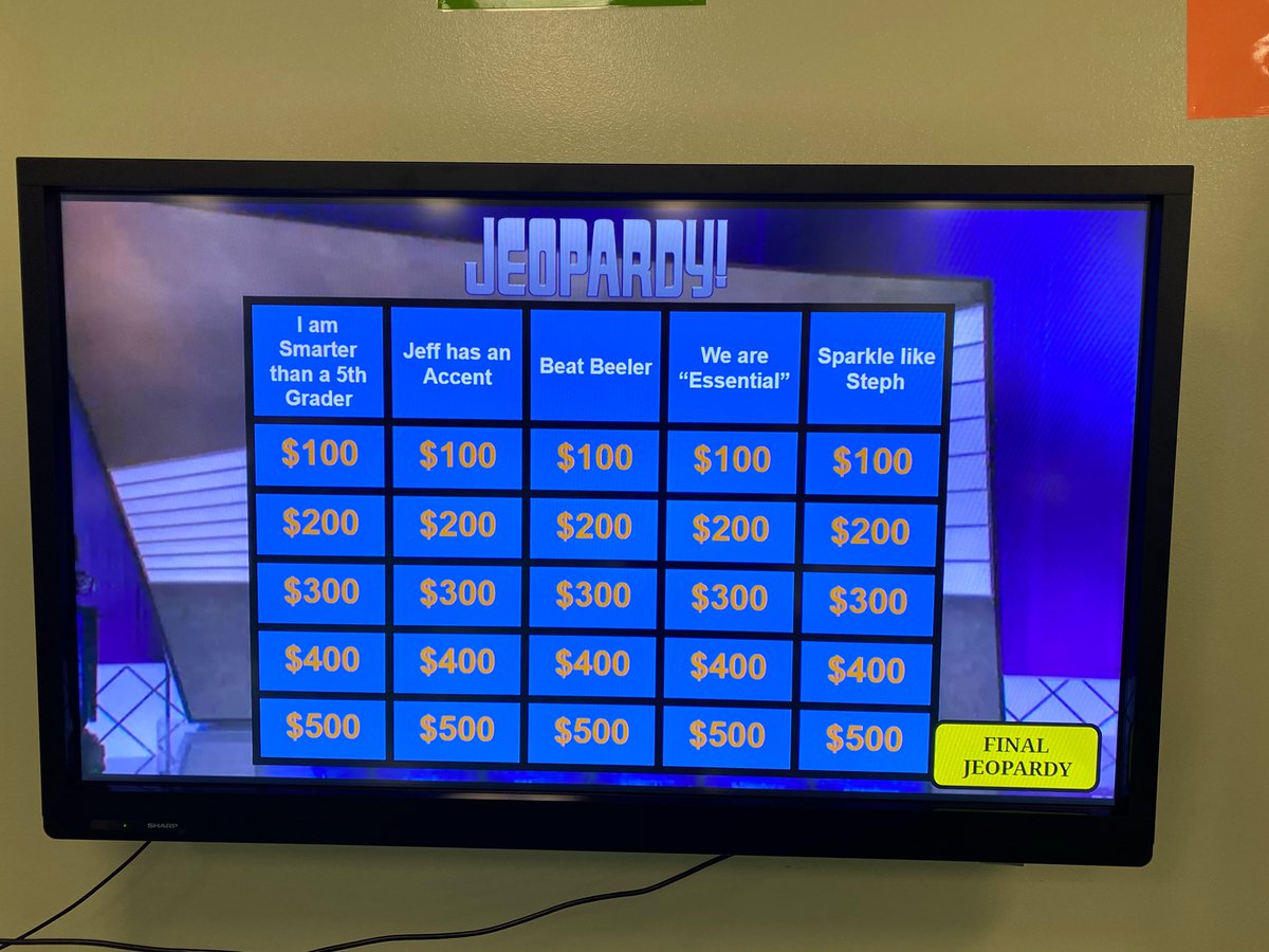 A little Covid review Jeopardy.  #Clifton #reachforthestars