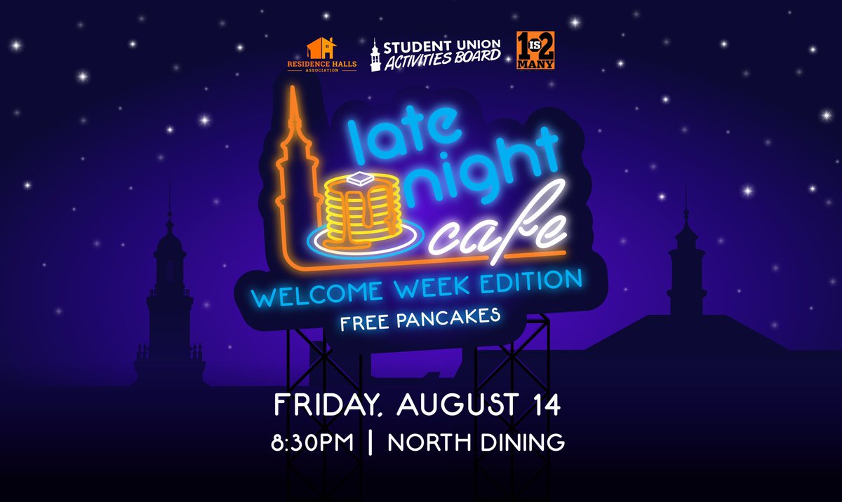 Join us tonight for FREE pancakes at North Dining Hall! <a href="/suabokstate/">Student Union Activities Board</a>
