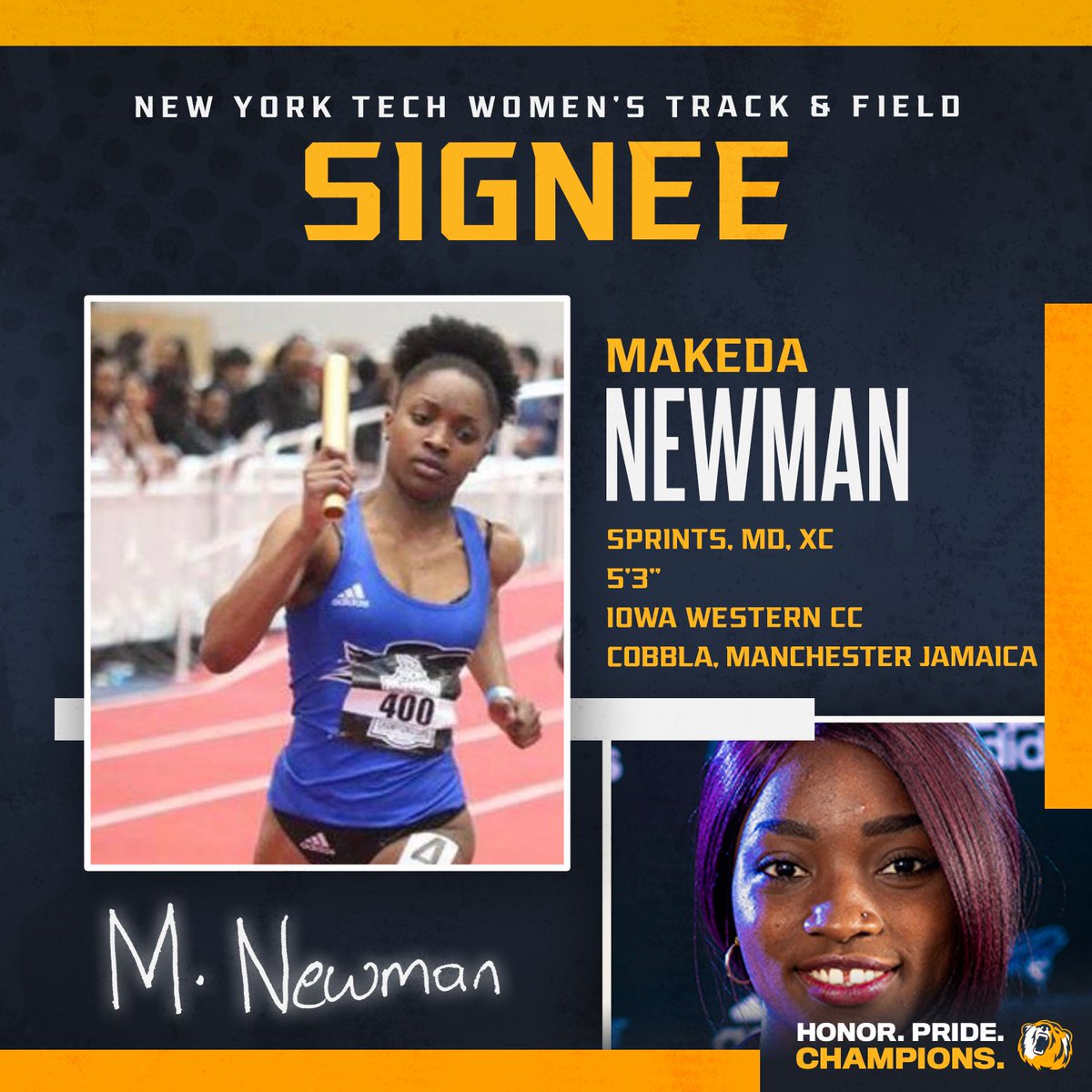 Makeda Newman is joining @NYITXC too

Welcome to Tech

#HonorPrideChampions
