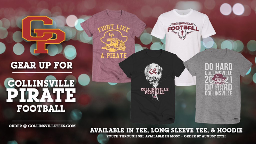 CPAthletes's tweet image. collinsvilletees.com Get yourself a Pirate Football T-Shirt. Click the link above to place your order. #dohard