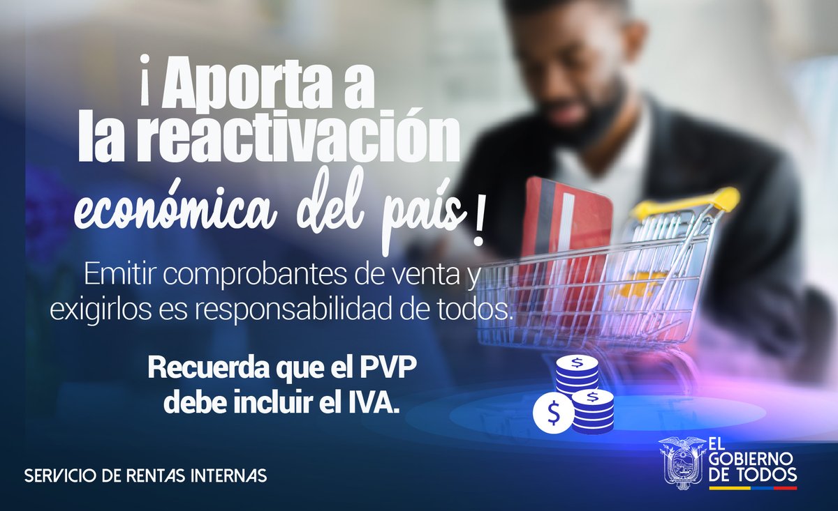 SRIoficialEc's tweet photo. #PideTuFactura en cada compra que realices por internet. No permitas que la evasión de impuestos perjudique al país. 

Recuerda que
¡#AEcuadorLoSacamosTodos! https://t.co/54rkpnLr8O