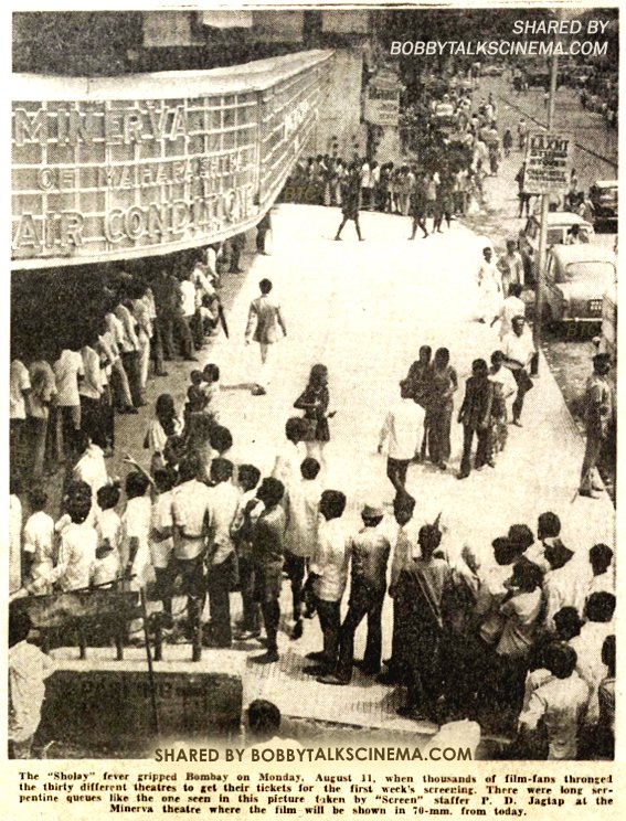 #nostalgia #45YearsOfSholay

Advance booking of #Sholay at Minerva theater, Mumbai on Monday, 11th August 1975 

@SrBachchan @aapkadharam @dreamgirlhema

Pic by : #BobbyTalksCinemaDotCom