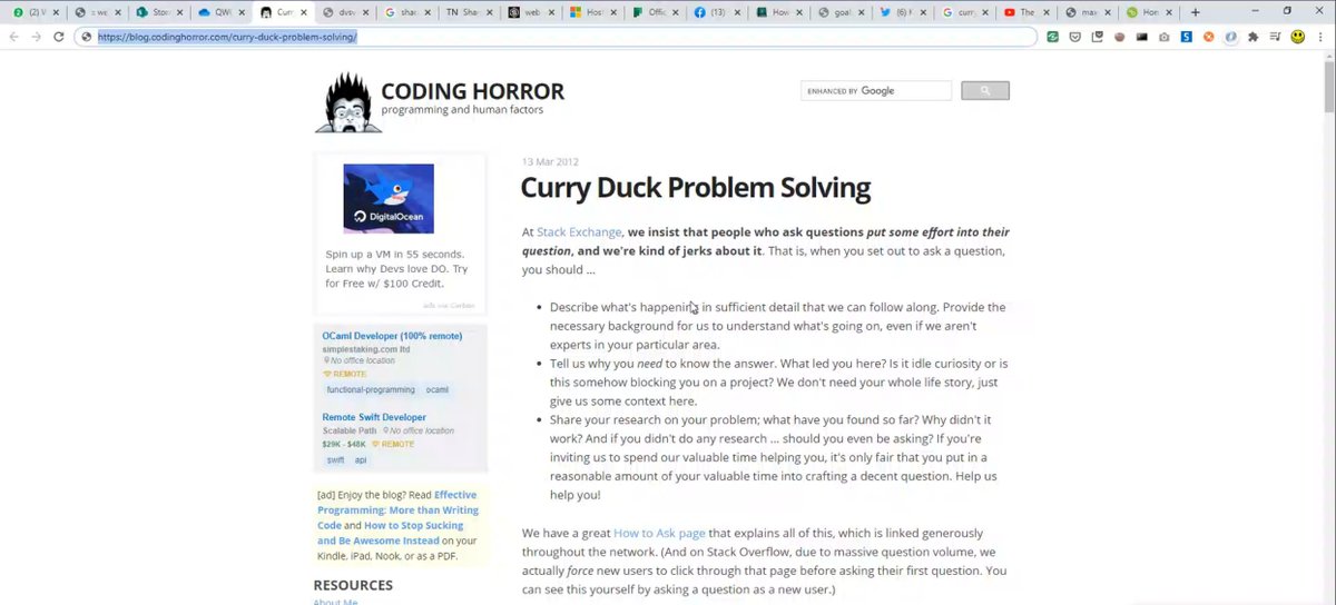 iStarr's tweet photo. Today in Teleios Power Hour, @ryanshripat proposed a slight mod to @codinghorror's seminal post on rubber duck problem solving.

#CurryDuckProblemSolving 
#MoreDelicious

Actual useful post: https://t.co/OotA7jEwdJ https://t.co/eplgTorSN9